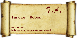 Tenczer Adony névjegykártya